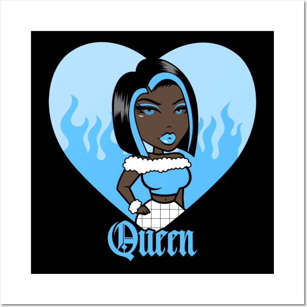 Queen Doll girl Light Blue v3.3 Wall Art by Just In Tee Shirts